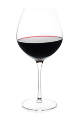 Red wine glass isolated on white (Merlot)