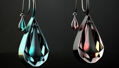 Drop design in which a gemstone or diamond hangs Ai generated art