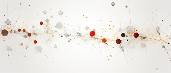 fondo abstracto con círculos rojos, negros y grises sobre fondo gris