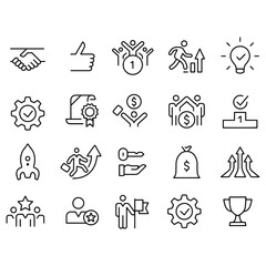 Business Success Icons Set vector design