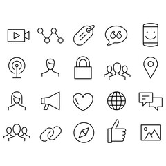  Social Communication Icons vector design