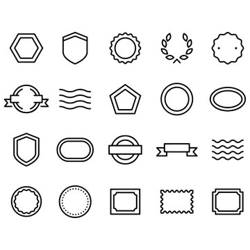 Stamps Frames and Badge Icons vector design