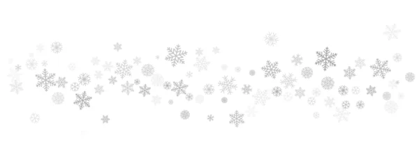 Fotobehang Christmas snowflakes background. Winter silver snow falling minimal decoration, greeting card. Noel subtle backdrop. Vector illustration © Good Goods