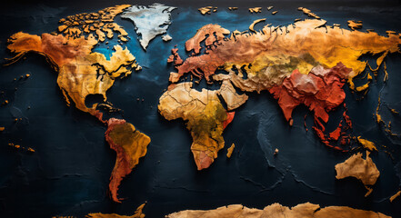 A world map in a modern style.