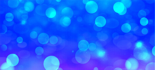 Blue bokeh widescreen background for seasonal, holidays, event and celebrations