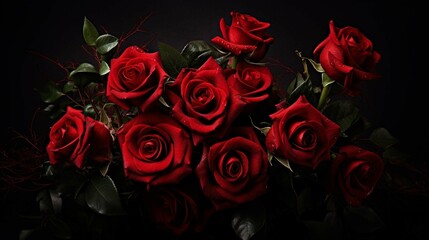 bouquet of red roses. create using a generative ai tool 