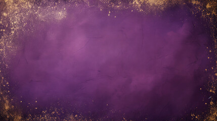 Closeup of purple wall concrete with golden parts on edge, with space for text or design