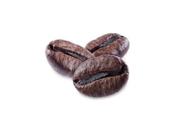 Coffee beans on a white isolated background