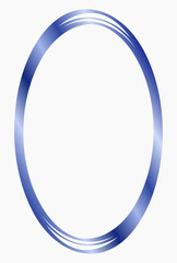 Blue metal frame isolated on white. Vector frame for photo. Frame for text, certificate, pictures, diploma. Oval