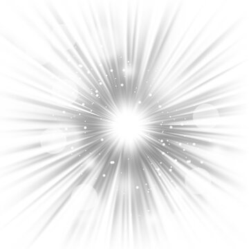 white rays glow light effect, star burst with sparkles