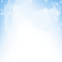 Fototapeta na wymiar blue falling snow with snowflakes