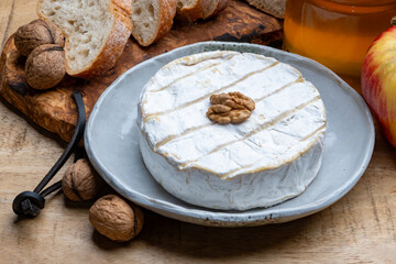 French soft Camembert cheese, original Camembert de Normandie
