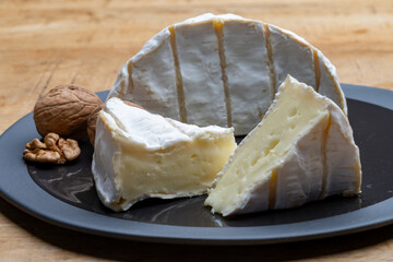 French soft Camembert cheese, original Camembert de Normandie