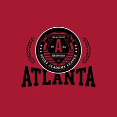 Atlanta, Georgia design for t-shirt. Football tee shirt print. Typography graphics for sportswear and apparel. Vector illustration.