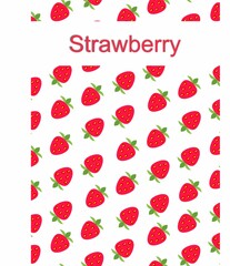 background with repetition of strawberries and red berries