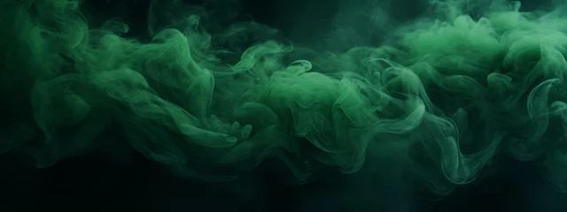 Badezimmer Foto Rückwand Smoke green background dark ground light smell toxic black bad fog stadium stink mist. Background green grass smoke cloud fart soccer night field dust poison potion floating sport transparent dirty © Максим Зайков