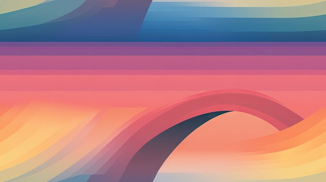  a multicolored abstract background with a curved curve in the center of the image and a blue sky in the background.  generative ai