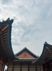 Fototapeta na wymiar oriental temple palace roof