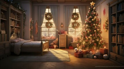 Fototapeta na wymiar A festive indoor wonderla
