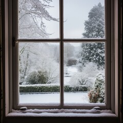 View of winter outside through the window