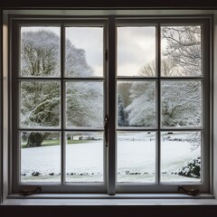 View of winter outside through the window
