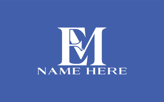 EM monogram logo EM logo design vector for business company with Serif Font and Minimalist Style