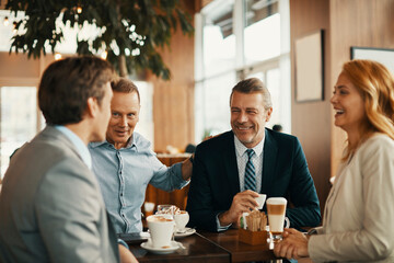 Group of professionals enjoying a coffee break together