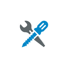 Tools hammer and screwdriver