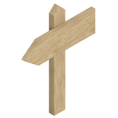 3D rendering illustration of a stylized signpost