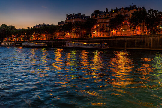 River Seine in Paris by night