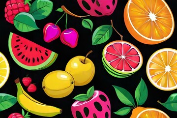 seamless background with fruits