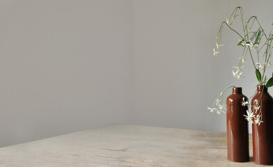 Minimalist artistic composition. Fragments of an old country house interior design - plastered...