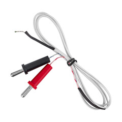 temperature sensor, for multimeter, on white background in insulation
