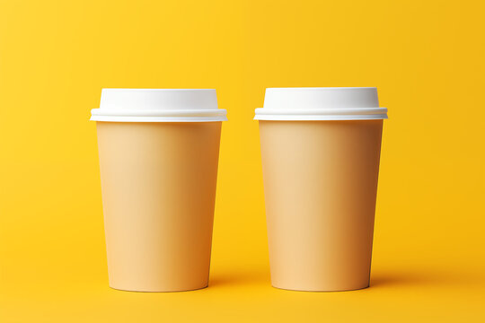 plain paper coffee cup in isolated plain background