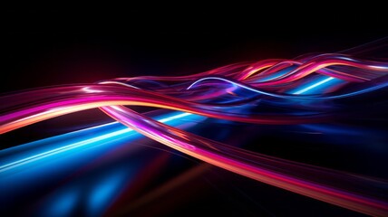 background, with colorful abstract wave forms background, an empty bright scene, neon lights, wet ground, spotlights