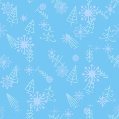 Christmas tree seamless pattern for wrapping paper and fabrics and linens and kids clothes print