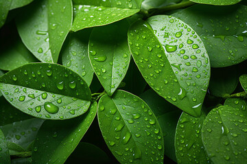 Fototapeta premium Close up green leaf texture. Nature background 