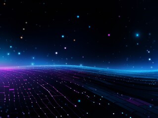 Abstract sci-fi blue and purple background, concept of digital future., AI