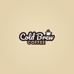 Cold brew coffee logo or Cold brew coffee label vector isolated in flat style. Best Cold brew coffee logo vector for product packaging design element. Cold brew coffee label vector for product packagi
