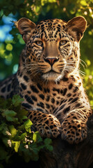 Leopard Resting In A Tree