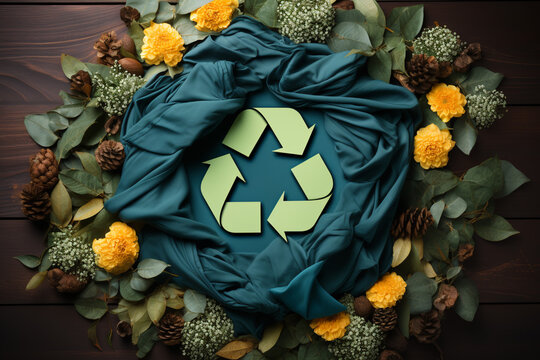 green superhero of recycling Recycling Symbol Isolated on green background. Protect and save Earth Planet. ai generative