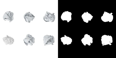 3D rendering illustration of crampled paper