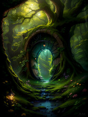 A mysterious gateway to another realm where nature and enchantment intertwine