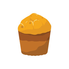 vector graphic illustration of a homemade baked muffin