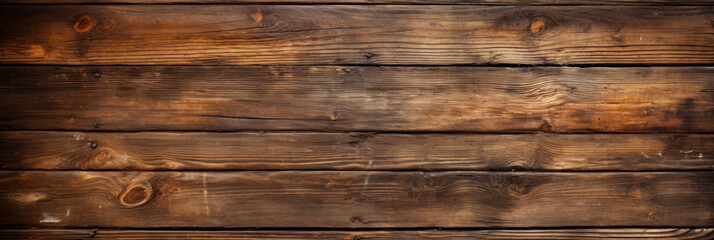 Wood long planks texture background, vintage brown wooden boards of old barn wall. Panoramic wide banner. Theme of rustic design, nature, wallpaper, woodgrain, material, grunge - obrazy, fototapety, plakaty