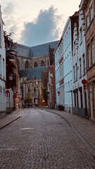 sunset in bruges