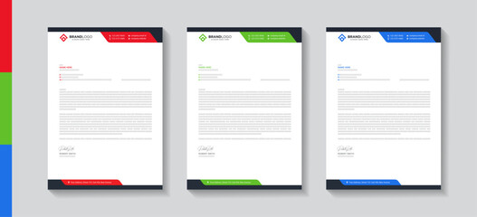 Modern Business Letterhead Design Template, Abstract Letterhead Design, Letterhead Template, Vector Business Letterhead