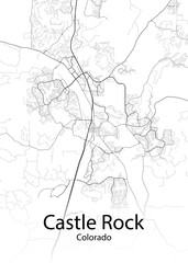 Fototapeta na wymiar Castle Rock Colorado minimalist map