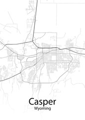 Fototapeta na wymiar Casper Wyoming minimalist map