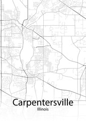 Carpentersville Illinois minimalist map